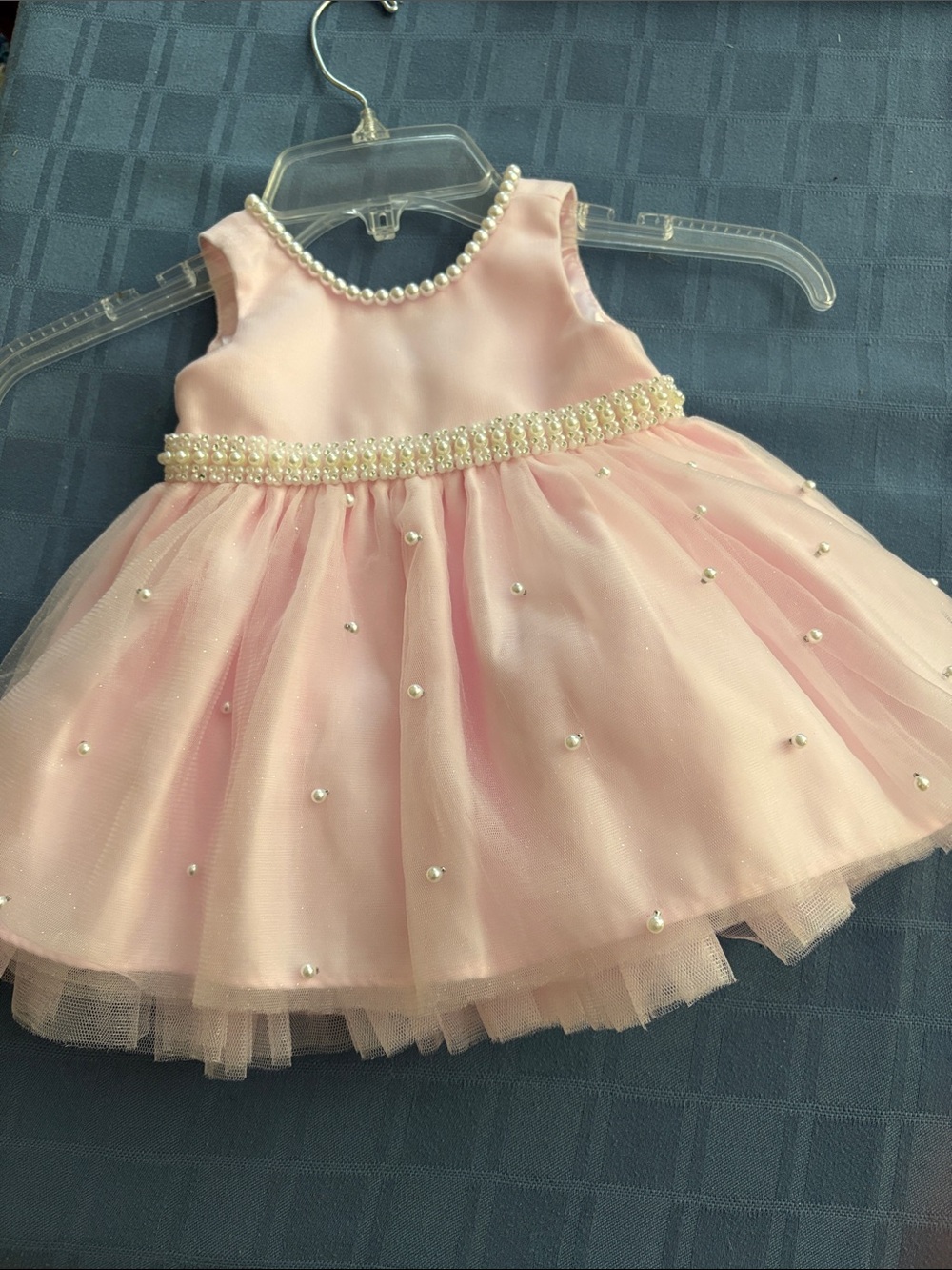 Pink Pearl-Embellished Girls' Formal Dress